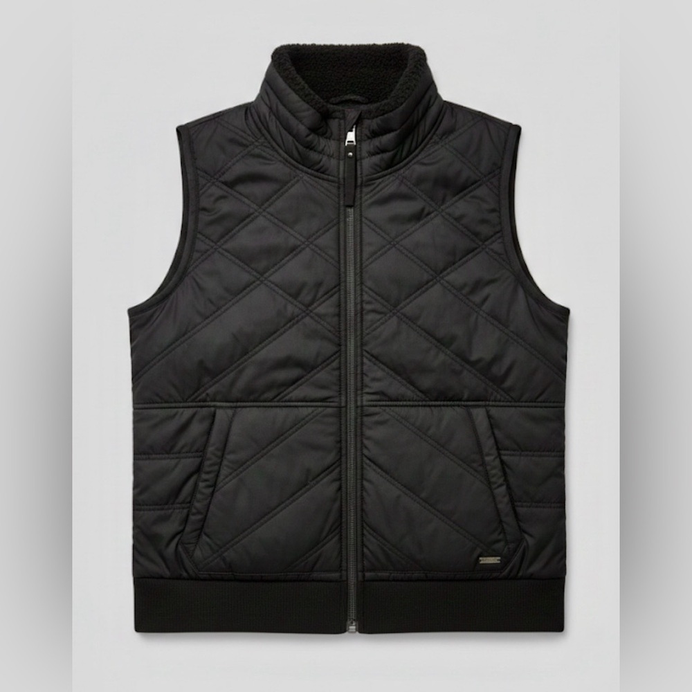 PrAna Black Quilted Sherpa Lined Vest Small